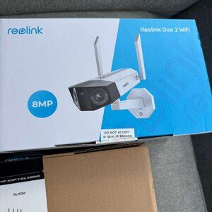Set of 2 Reolink Duo 2 Wifi & Recording Home Security Camera System RLN12W - New